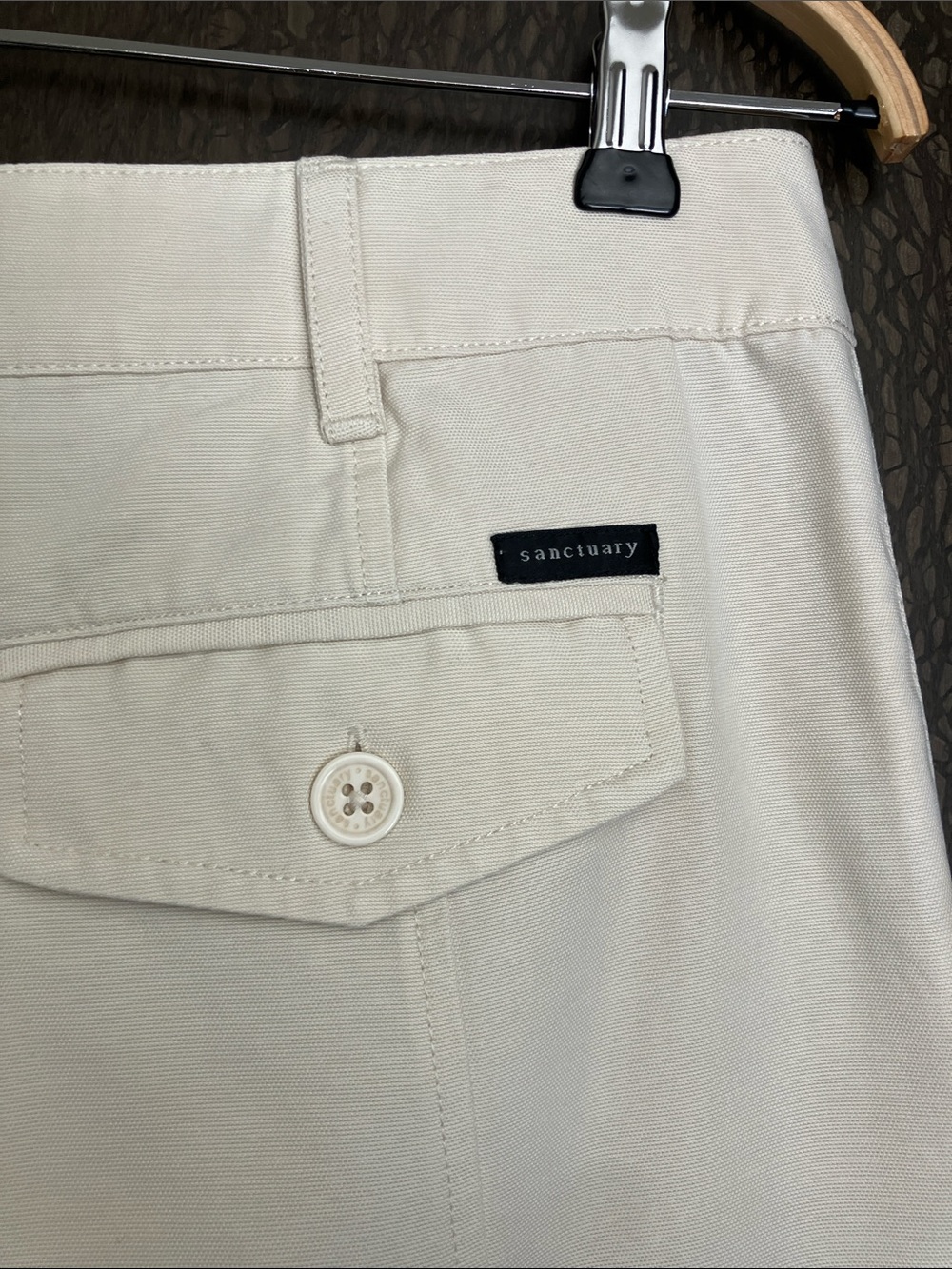 SANCTUARY Standard Surplus Cream Wide-Leg Cropped Cargo Pants Women’s 29 - Picture 8 of 12